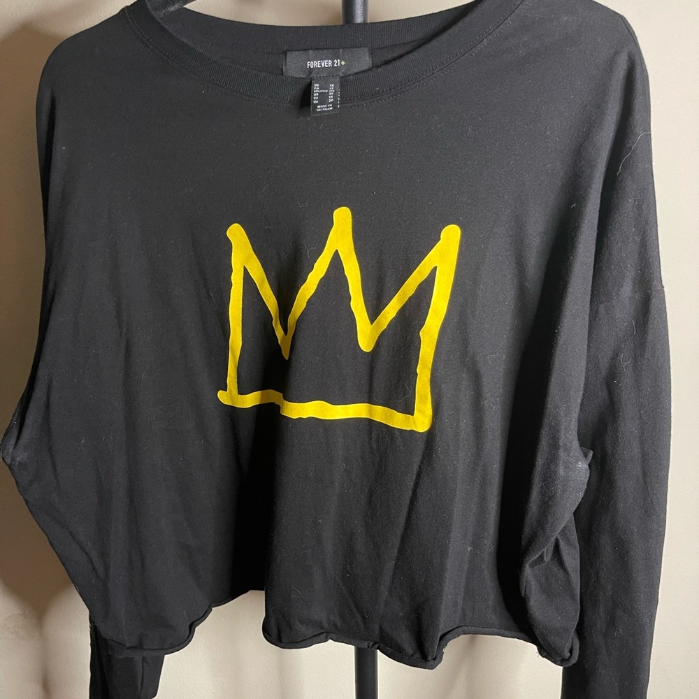 basquiat long sleeved crop tee